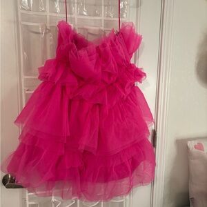Vibrant Pink Ruffled Dress